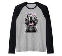 Patriótico USA Inglés Springer Spaniel Perro Camiseta Manga Raglan