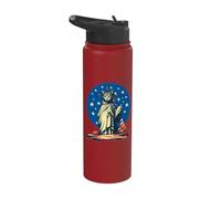 Patriotismo Gato Lady Libertad Libertad Independencia 4 de julio Stainless Steel Insulated Water Bottle