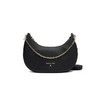 PATRIZIA PEPE Bolso bandolera de piel negra, casual con cadena, 28 x 20 x 6 cm, correa ajustable