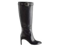 Patrizia Pepe- Botas de cuero Daily Design con hebilla- Shoes- Mujer- Negro- 38 EU- Botas de cuero Daily Design con hebilla