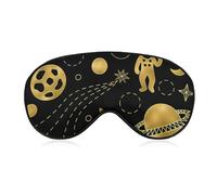 Patrón (126) Máscara para dormir para mujeres y hombres, compatible con Space Luxury Gold Blockout Light Eye Mask para dormir con los ojos vendados, cubierta para los ojos con correa ajustable, pantal