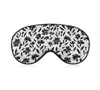 Patrón (365) Máscara para dormir para hombres y mujeres Máscara para dormir compatible con crisantemo flor floral margarita negro, cómoda máscara para ojos con correa ajustable, bloquea la luz para do