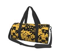 Patrón Abstracto Amarillo Negro, Bolsa de Viaje de Gran Capacidad, Bolso Redondo, Bolsa de Viaje Deportiva, Bolsa de Mano, Bolsa de Fitness