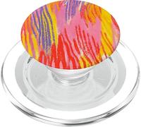 Patrón abstracto audaz en dopamina rosa vibrante, rojo, amarillo PopSockets PopGrip para MagSafe
