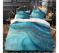 Patrón abstracto azul Funda de Edredón Impresión 3D 3 Piezas Suave Cremallera Oculta con Fundas de Almohada Antialérgica Diseño geométrico moderno Funda Edredon for jóvenes Double（200x200cm）