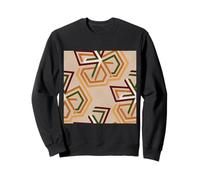Patrón Abstracto Geométrico Marrón Verde Y Naranja Triángulos Sudadera
