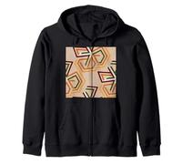 Patrón Abstracto Geométrico Marrón Verde Y Naranja Triángulos Sudadera con Capucha