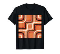 Patrón Abstracto Geométrico Retro Línea Arte Naranja Camiseta