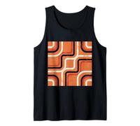 Patrón Abstracto Geométrico Retro Línea Arte Naranja Camiseta sin Mangas