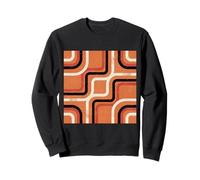 Patrón Abstracto Geométrico Retro Línea Arte Naranja Sudadera