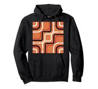 Patrón Abstracto Geométrico Retro Línea Arte Naranja Sudadera con Capucha