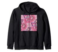 Patrón Abstracto Geométrico Triángulos en rosa, morado, blanco Sudadera con Capucha