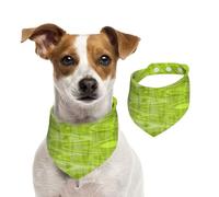 Patrón Abstracto Verde Lima Fresco,Pañuelos de algodón para Perros, Bufandas Ajustables para Mascotas,S