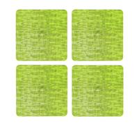 Patrón Abstracto Verde Lima Fresco,Posavasos Cuadrados de Corcho MDF, Almohadilla para Tazas, Juego de 4 Posavasos para Bebidas