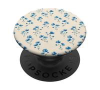 Patrón Acuarela Floral Azul Naturaleza, Una Flor Azulada PopSockets PopGrip Adhesivo