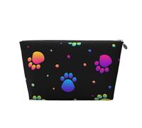 Patrón Animal de Huella de Pata de Arco Iris, Bolsa de artículos de tocador Bolsa de Maquillaje Bolsa de cosméticos Bolsa de artículos de tocador de Viaje portátil