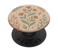 Patrón Bohemio botánico de Flores Silvestres en Tono Tierra PopSockets PopGrip Adhesivo