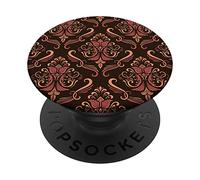 Patrón bohemio de damasco victoriano burdeos Art Deco PopSockets PopGrip Intercambiable