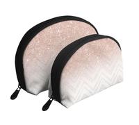 Patrón Bonito Brillante, Bolsa de Maquillaje de Concha, Monedero pequeño para Mujer, Bolsa de artículos de tocador, Bolsa de cosméticos, 2 Piezas