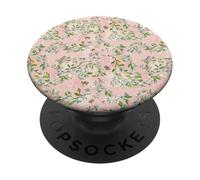 Patrón botánico floral rosa vintage de flores de cabaña PopSockets PopGrip Adhesivo