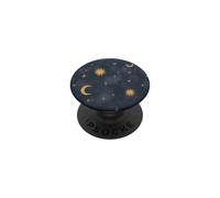 Patrón Celestial Retro de los años 90, Sol, Luna, Estrellas PopSockets PopGrip Adhesivo