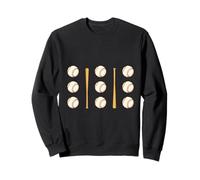 Patrón clásico de bate y pelota de béisbol: diseño deportivo audaz Sudadera