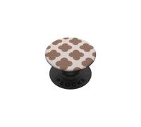 Patrón Clover Quatrefoil Cottagecore Cabincore, marrón Suave PopSockets PopGrip Adhesivo