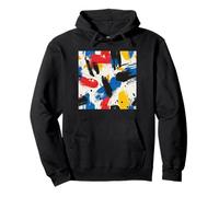 Patrón colorido de trazos de pintura abstracta audaz Sudadera con Capucha