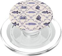 Patrón costero de Cangrejo Azul, Pescado, Concha y Algas Marinas PopSockets PopGrip para MagSafe