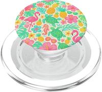 Patrón de Acuarela caprichoso y Playero con Flores Tropicales del océano PopSockets PopGrip para MagSafe