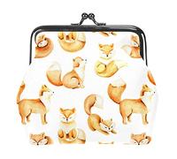 patrón de Acuarela Zorros Lindos Dibujados a Mano sobre un Fondo Blanco Monedero Beso Bloqueo Cambio Monedero Vintage Trinkets Bolsa
