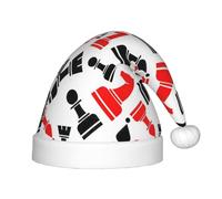 Patrón de ajedrez, 1 paquete de sombrero de Papá Noel de felpa, cómodo sombrero de Navidad para regalos de fiesta de Navidad, apto para adolescentes