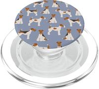 Patrón de alambre Fox Terrier en azul cielo PopSockets PopGrip para MagSafe