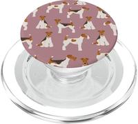 Patrón de alambre Fox Terrier en malva rosa suave PopSockets PopGrip para MagSafe
