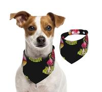 Patrón de amanita muscaria roja,Pañuelos de algodón para Perros, Bufandas Ajustables para Mascotas,M