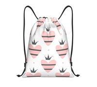 Patrón De Amor De Dibujos Animados Bolsa Mochilas Fácil De Doblar Deportiva Bolsa con Cordón para Mujeres Nadar Hombres 36X42Cm