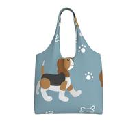 Patrón de animales con estampado de beagles,Bolsas de mano reutilizables, bolsas de supermercado, bolso de hombro de lona de gran capacidad