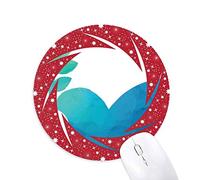 Patrón de Anti - Guerra Blue Olive Branch Wheel Mouse Pad de Goma roja Redonda