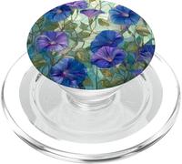Patrón de Art Nouveau con Flores Azules de Gloria de la PopSockets PopGrip para MagSafe