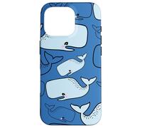 Patrón de Ballena Azul Playa náutica diseño océano Crucero Carcasa para iPhone 16 Pro