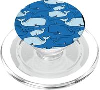 Patrón de Ballena Azul Playa náutica diseño océano Crucero PopSockets PopGrip para MagSafe