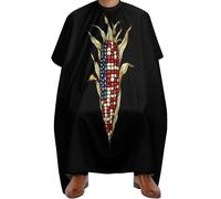 Patrón De Bandera Estadounidense De Maíz Hombre Mujer Capas De Corte Peluquería Con Cierre A Gancho Capas Cortar Pelo Ajustable Capa De Barbero Para Peinado Uso En Estudio 168X140Cm