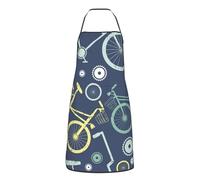 Patrón De Bicicleta Dulce Profesional Delantal Impermeable Delantal Barbacoa Antiincrustante Delantales Para Jardinería Hornear Pintor 52X72Cm