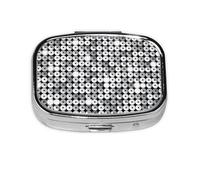 Patrón de brillo de lentejuelas plateadas, Pastillero cuadrado para bolsillo o monedero, pequeño contenedor de pastillas, organizador de pastillas de viaje