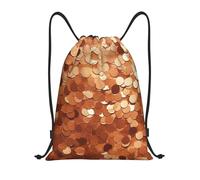 Patrón De Brillo De Oro Rosa Unisex Bolsa De Gimnasio Ajustable Bolsa De Deporte Ligera Mochilas Deportiva Para Natación Playa Fútbol Senderismo