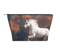 Patrón de Caballos Blancos, Bolsa de artículos de tocador Bolsa de Maquillaje Bolsa de cosméticos Bolsa de artículos de tocador de Viaje portátil