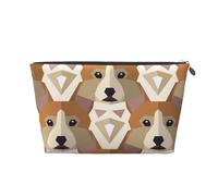 Patrón de Cabeza de Corgi galés, Bolsa de artículos de tocador Bolsa de Maquillaje Bolsa de cosméticos Bolsa de artículos de tocador de Viaje portátil