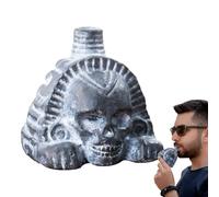 Patrón de cabeza de cráneo - Réplica artística, estilo de cara texturizada, representación completa del cráneo, accesorio de estudio decorativo con formación equilibrada | para decoración de la eta