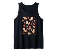 Patrón de Cachorro de otoño Lindo Perro Hojas de otoño Camiseta sin Mangas