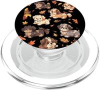 Patrón de Cachorro de otoño Lindo Perro Hojas de otoño PopSockets PopGrip para MagSafe
